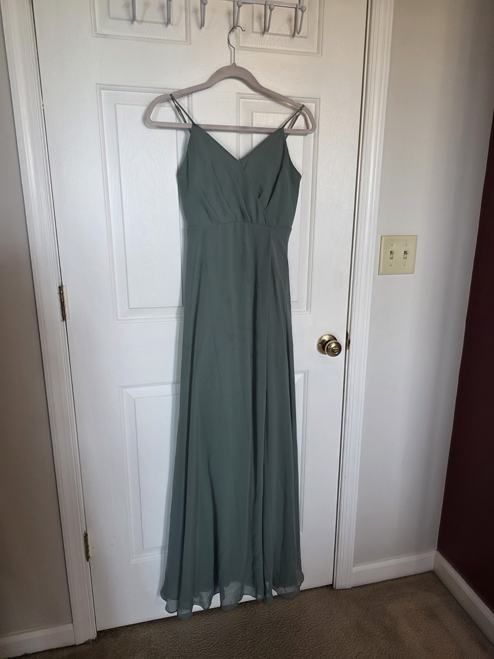 Sage Green Spaghetti Strap Maxi Dress